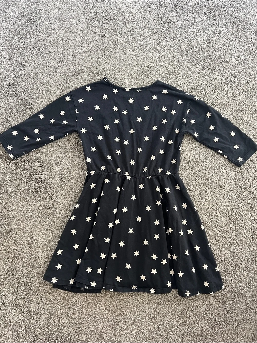 Tea Collection Black Star Print 3/4 Sleeve Dress